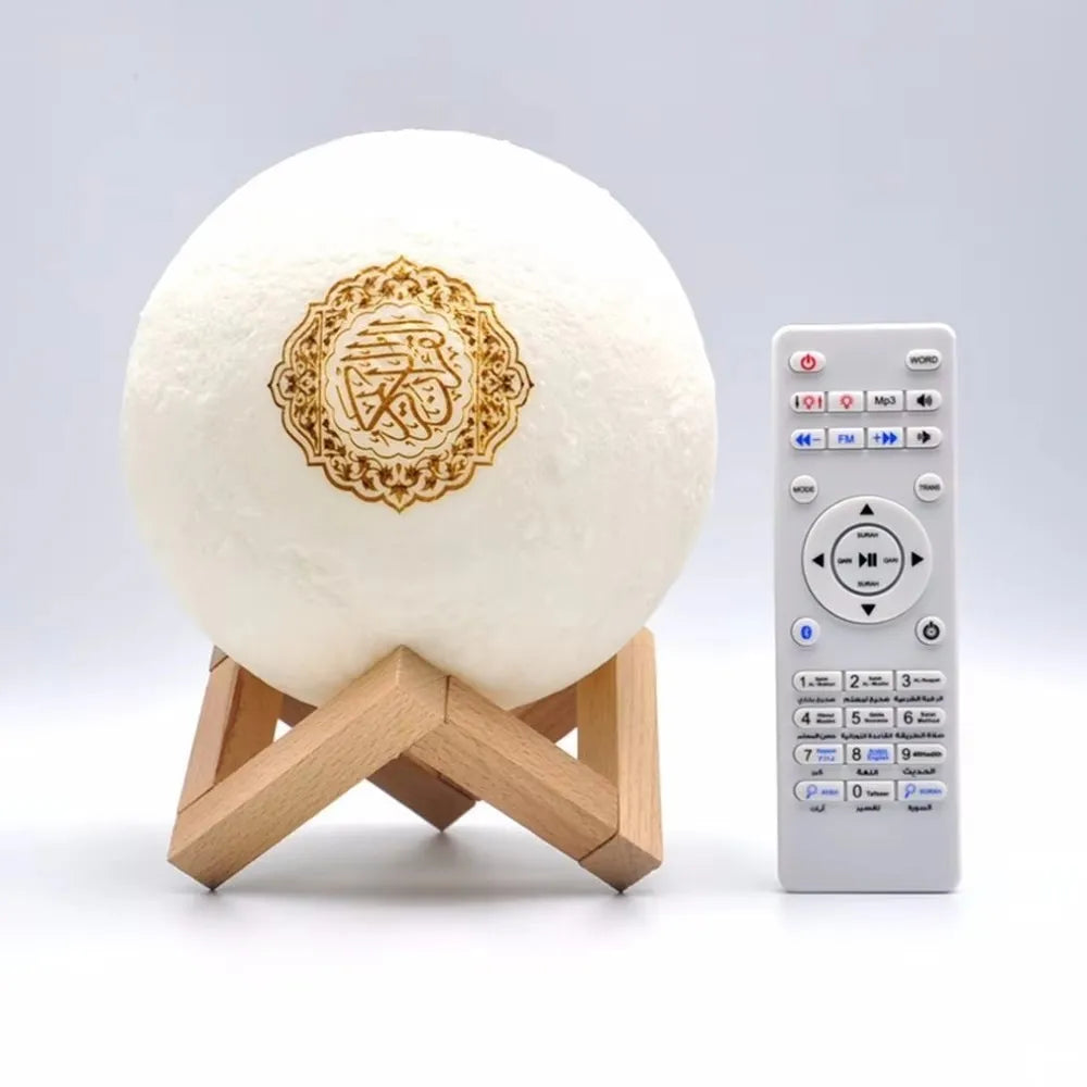 Koran-højttaler og natlampe — Bluetooth, 15 recitatorer og fjernbetjening