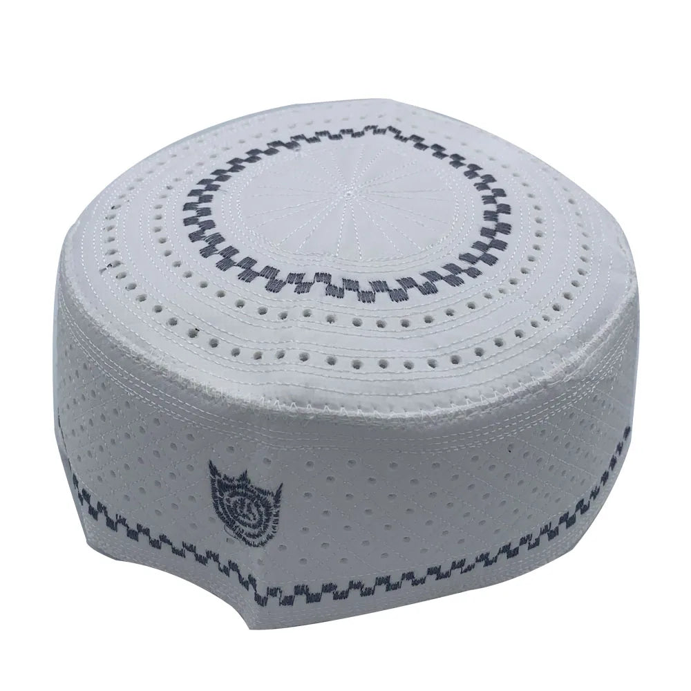 Embroidered Kufi Prayer Cap — Breathable, 29 Designs