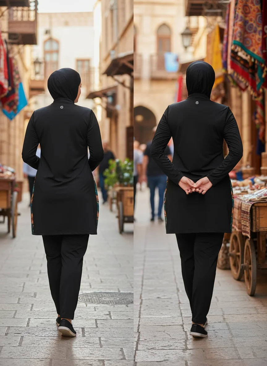 Full-Coverage Burkini — 3-Piece Modest Swimsuit with Hijab
