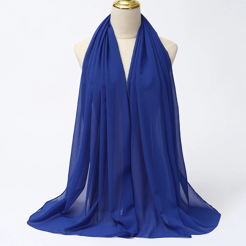 Classic Chiffon Hijab — Long, Lightweight Scarf in 24 Colours