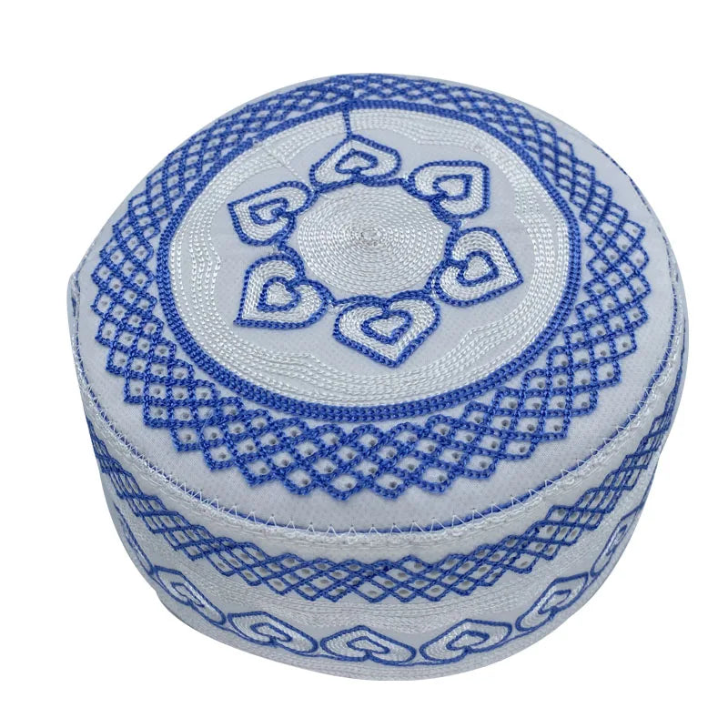 Embroidered Kufi Prayer Cap — Breathable, 29 Designs
