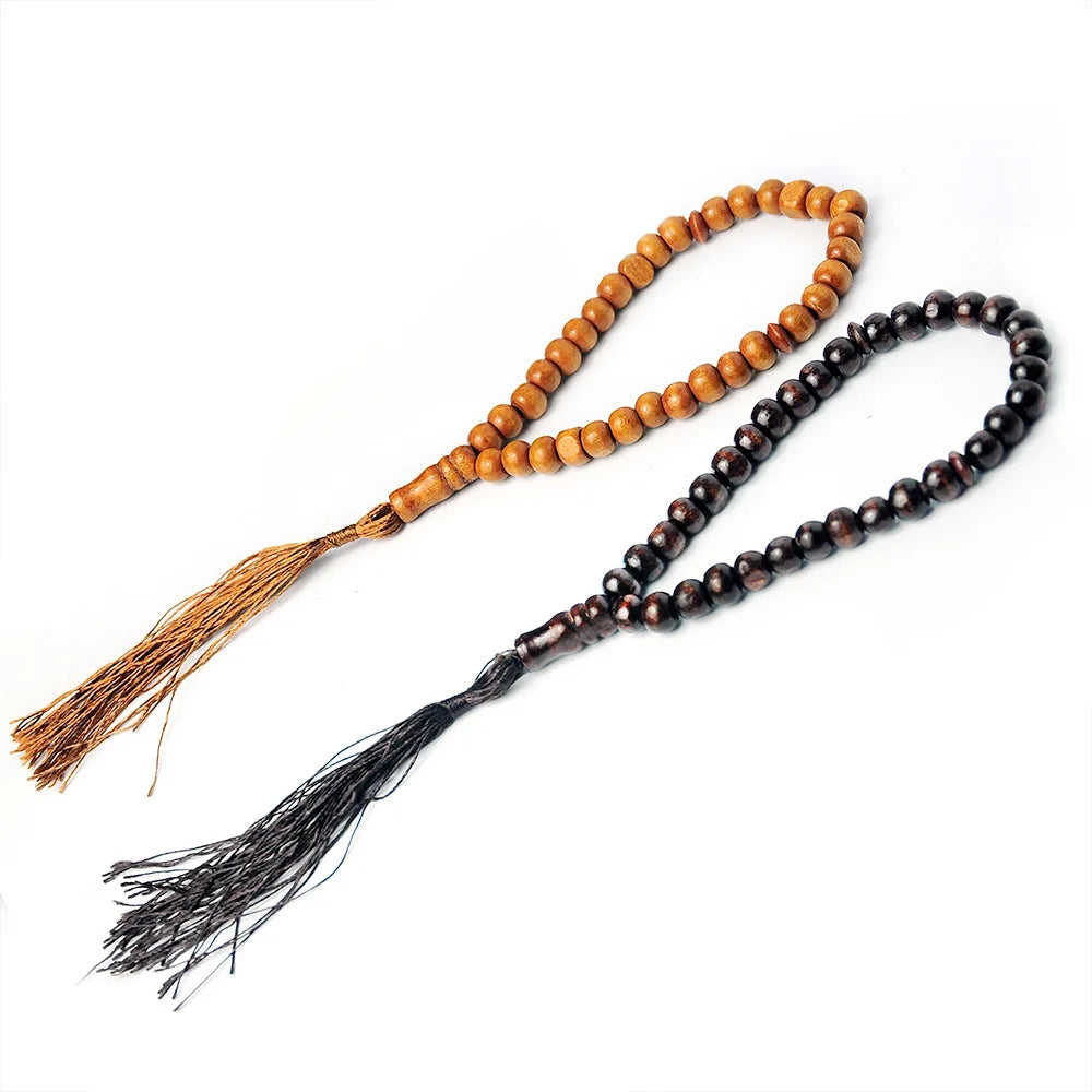 Wooden Tasbih — 99 Beads with Tassel