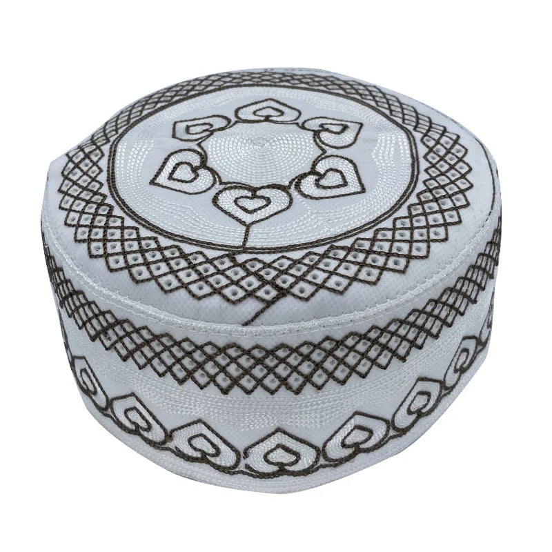 Embroidered Kufi Prayer Cap — Breathable, 29 Designs