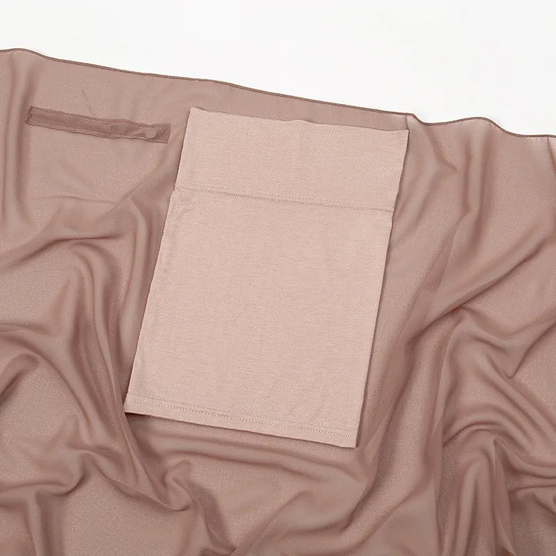 Instant Chiffon Hijab with Built-in Magnets & Undercap