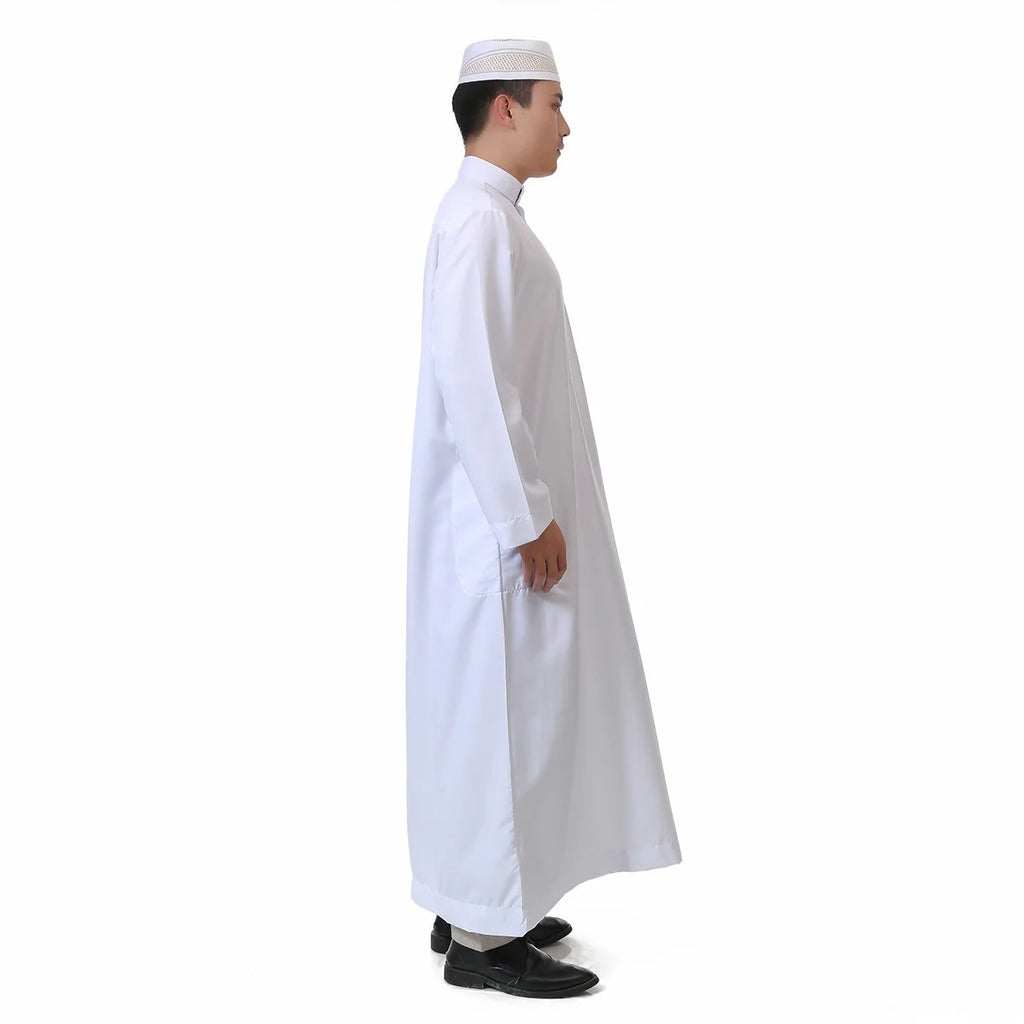 Men's Saudi Thobe — Stand Collar, Long Sleeve