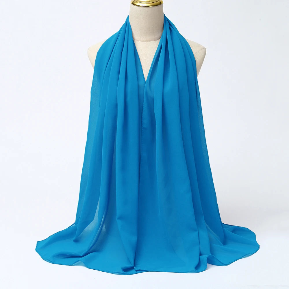 Classic Chiffon Hijab — Long, Lightweight Scarf in 24 Colours