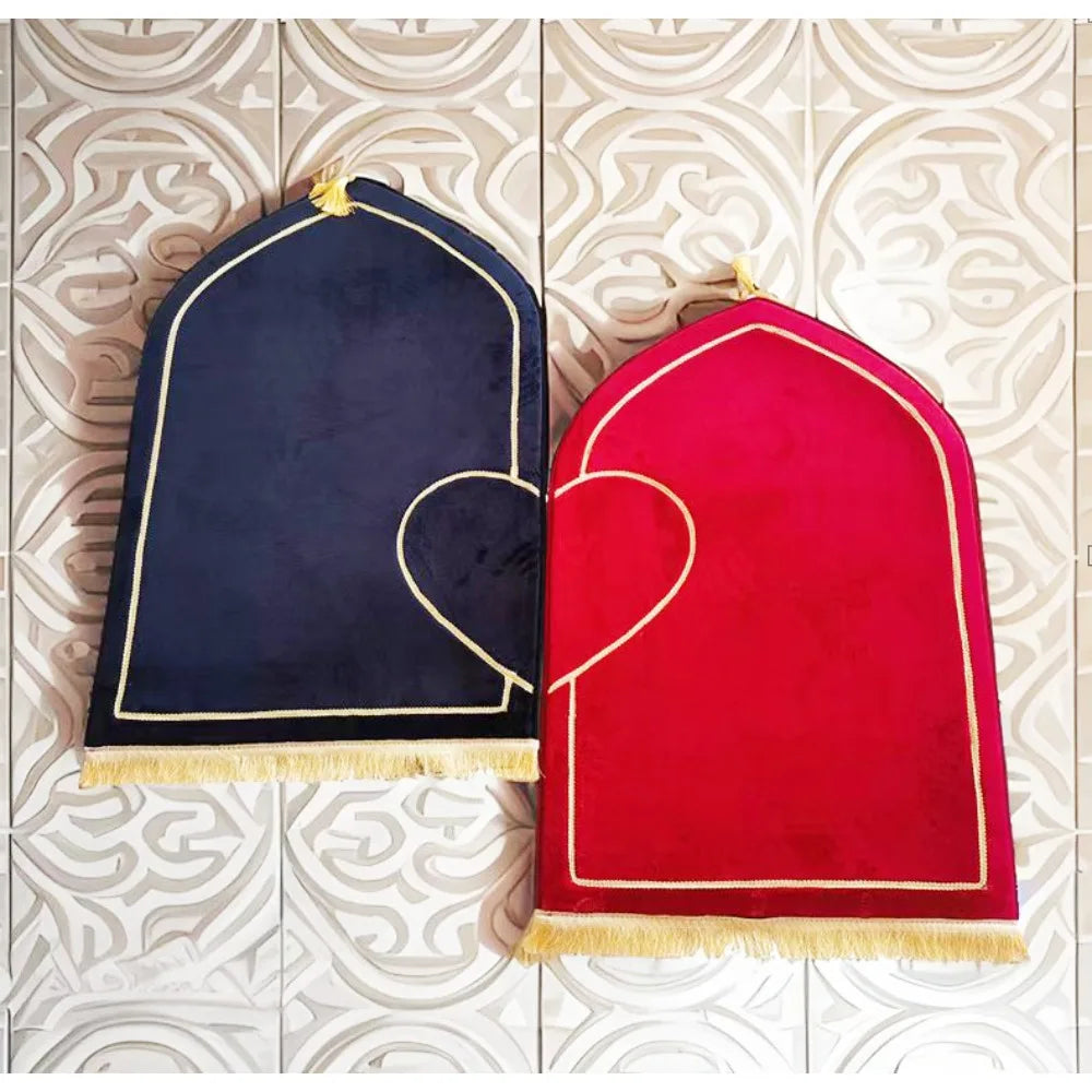 Couple Prayer Mat Set — Matching Pair with Heart Design
