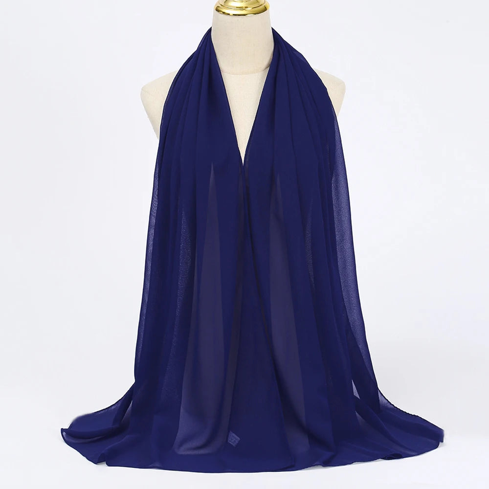Classic Chiffon Hijab — Long, Lightweight Scarf in 24 Colours