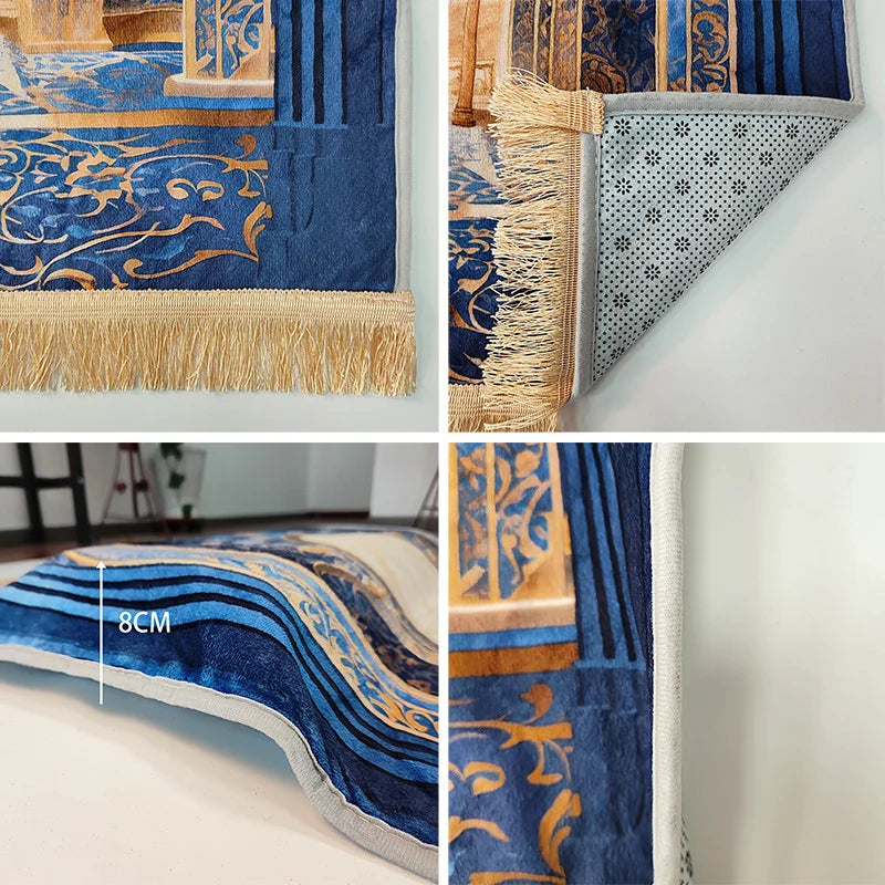 Extra-Thick Velvet Prayer Mat 70 × 110 cm — 8 cm Foam