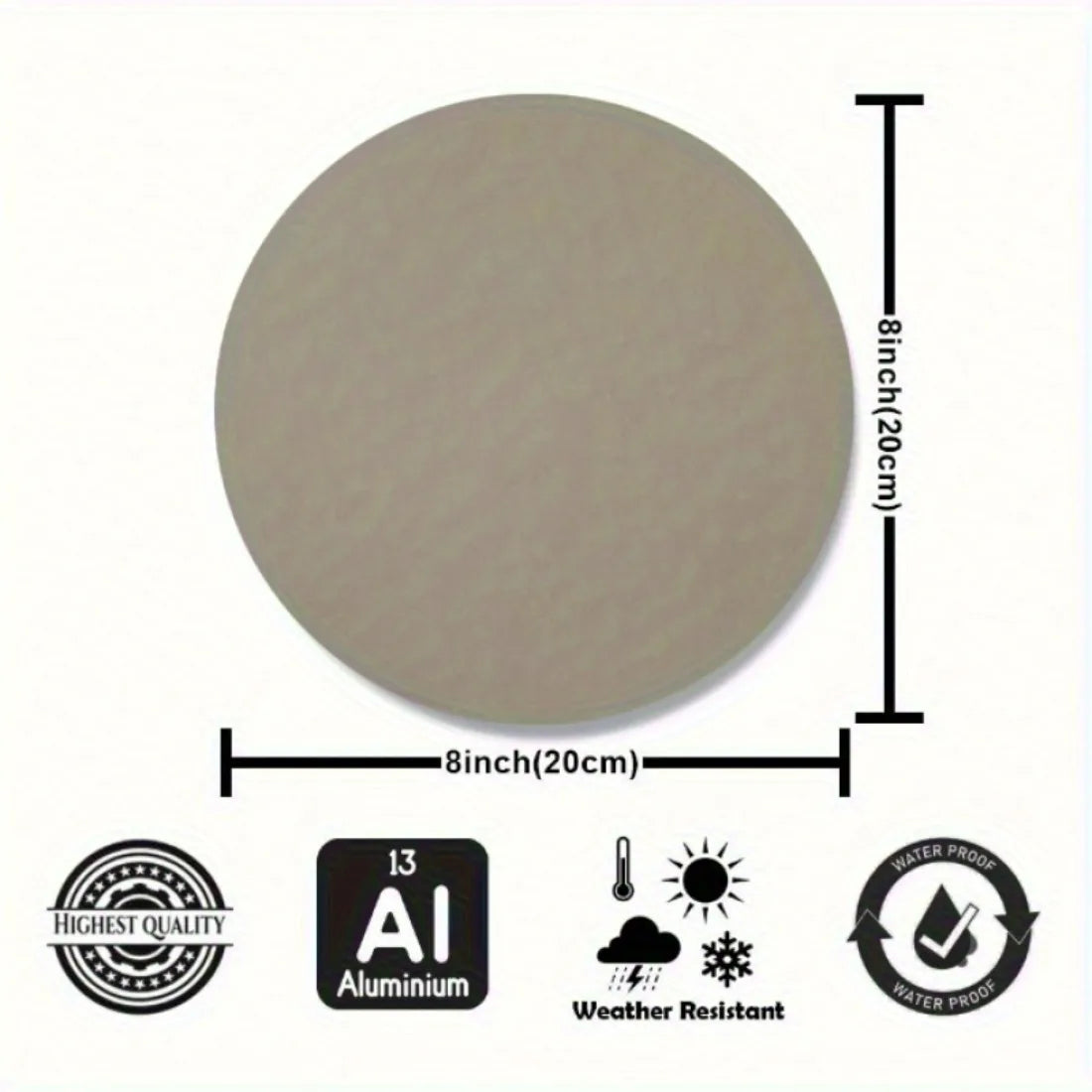Ayatul Kursi Round Metal Wall Art — Black & Gold, 20 cm
