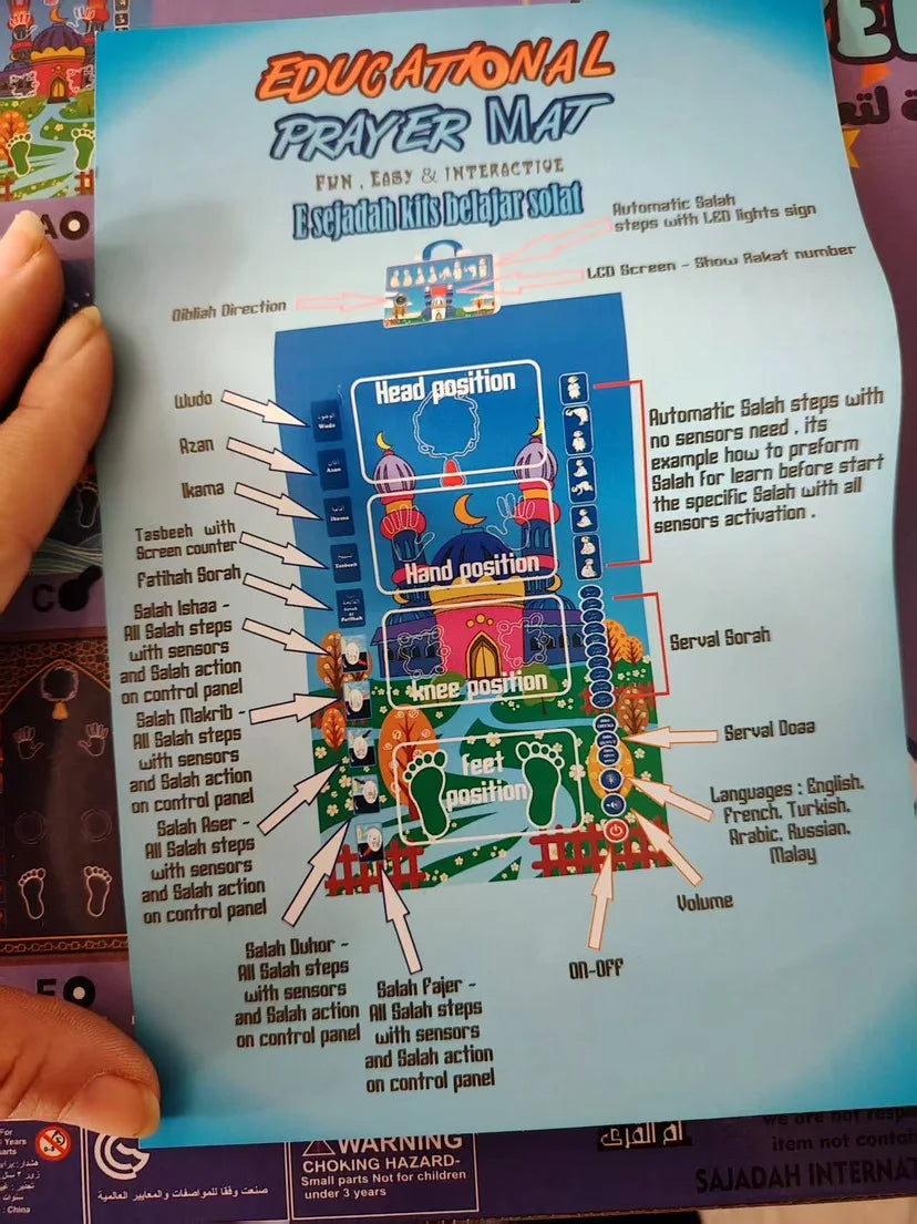 Kids Electronic Interactive Talking Prayer Mat Pray Rug Child Educational Carpet Playing Blanket