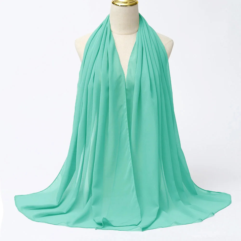 Classic Chiffon Hijab — Long, Lightweight Scarf in 24 Colours