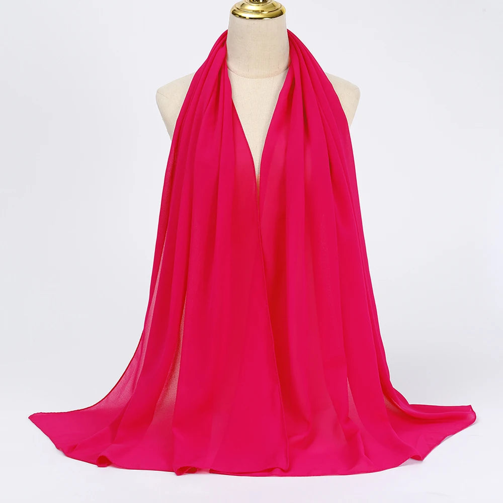 Classic Chiffon Hijab — Long, Lightweight Scarf in 24 Colours