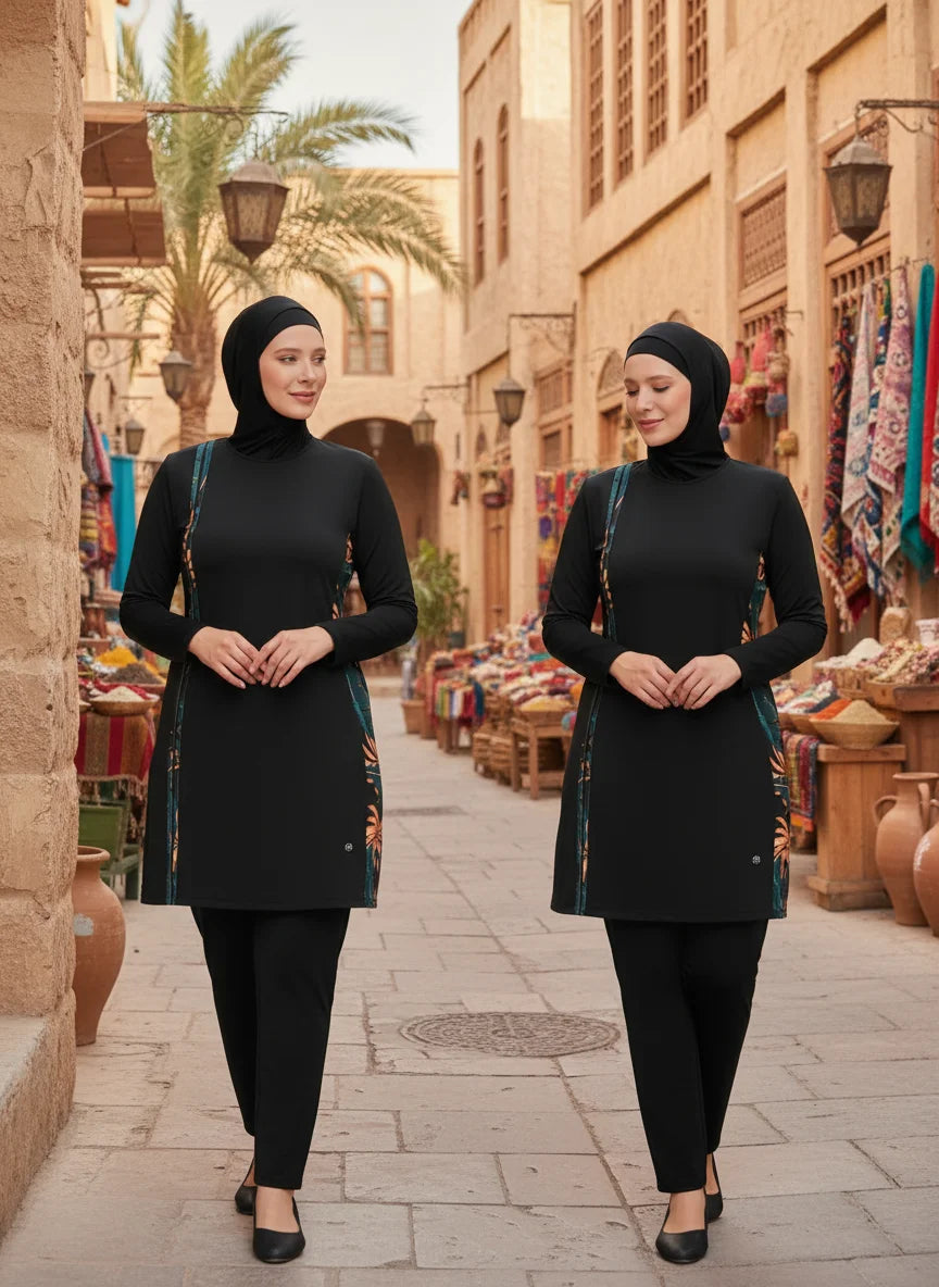 Full-Coverage Burkini — 3-Piece Modest Swimsuit with Hijab