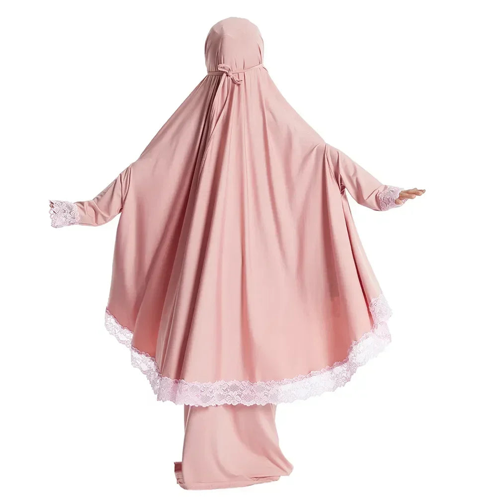 Bededragt til piger — khimar og nederdel, 3–12 år