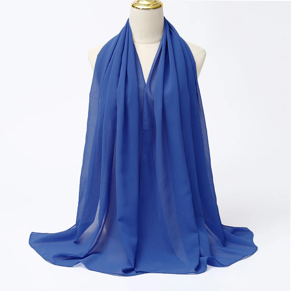 Classic Chiffon Hijab — Long, Lightweight Scarf in 24 Colours