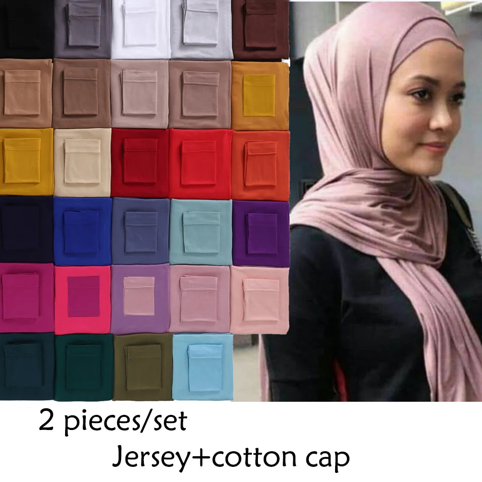 Jersey hijab with matching underscarf