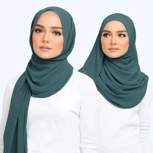 Classic Chiffon Hijab — Long, Lightweight Scarf in 24 Colours
