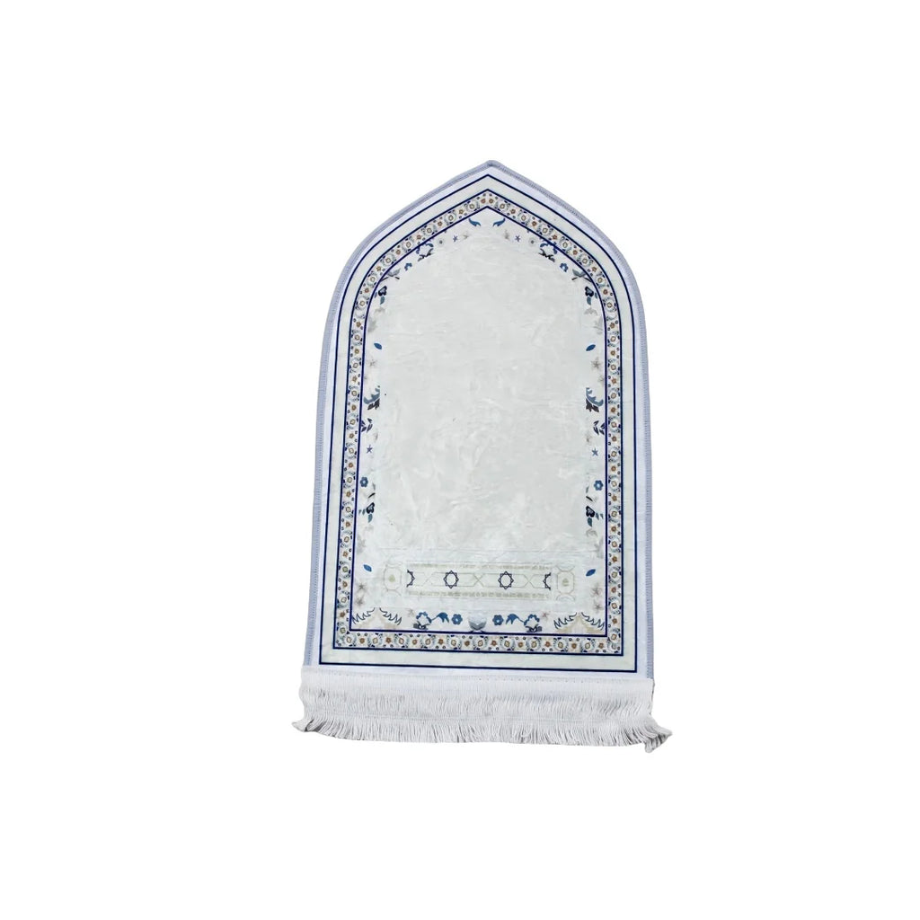 Compact Padded Prayer Mat 35 × 60 cm — Travel & Sajdah Mat with Tassels