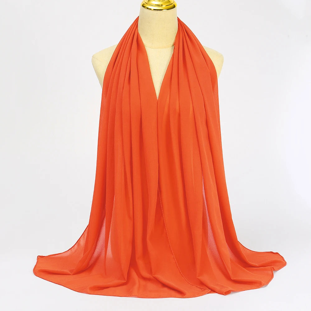 Classic Chiffon Hijab — Long, Lightweight Scarf in 24 Colours