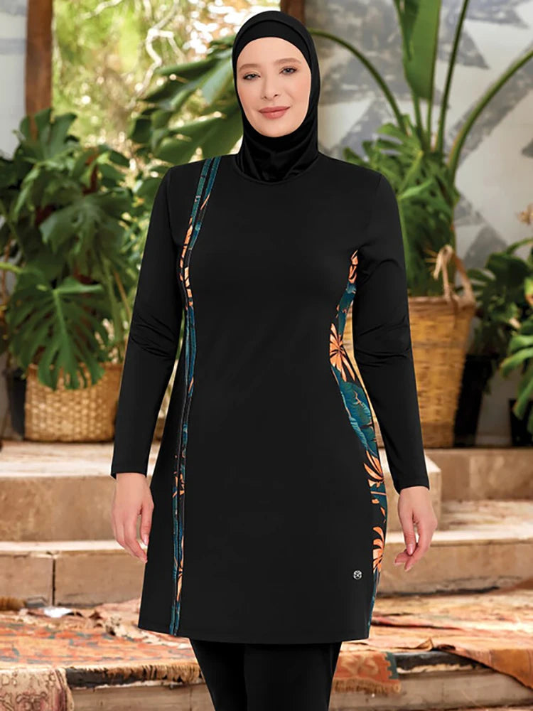 Full-Coverage Burkini — 3-Piece Modest Swimsuit with Hijab