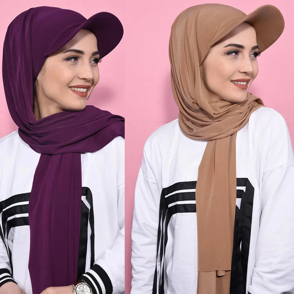 Sportshijab med indbygget kasket — instant jersey