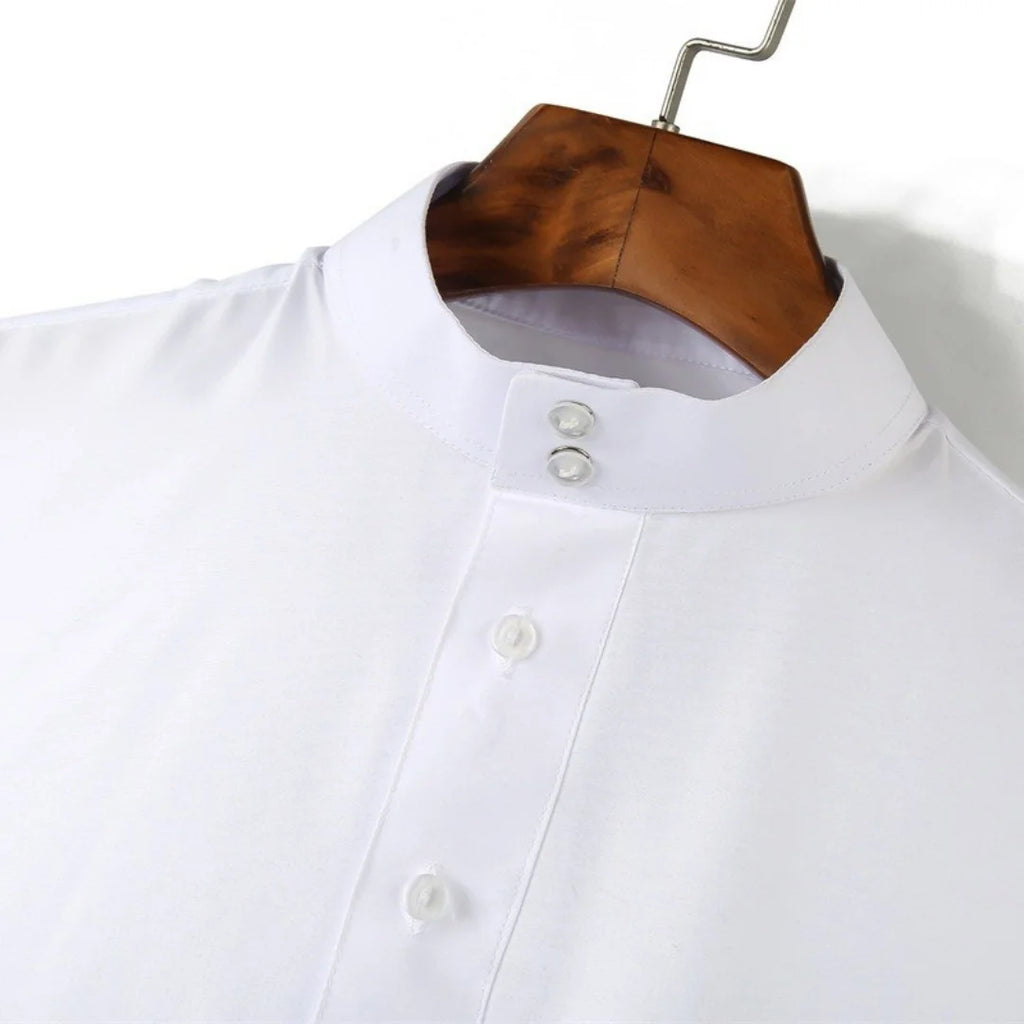 Men's Saudi Thobe — Stand Collar, Long Sleeve