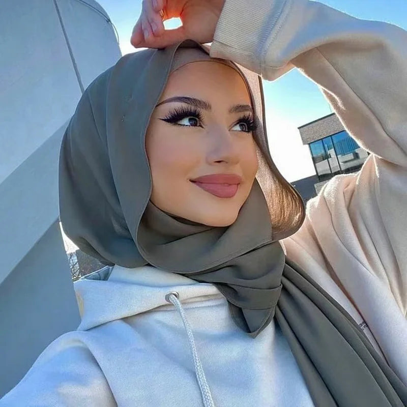 Classic Chiffon Hijab — Long, Lightweight Scarf in 24 Colours