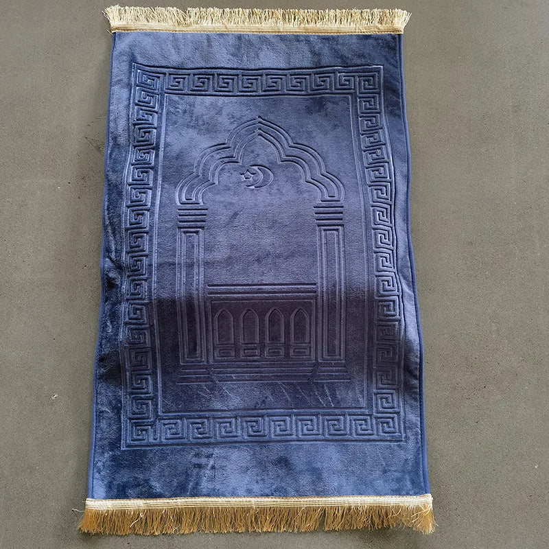 Extra-Thick Velvet Prayer Mat 70 × 110 cm — 8 cm Foam
