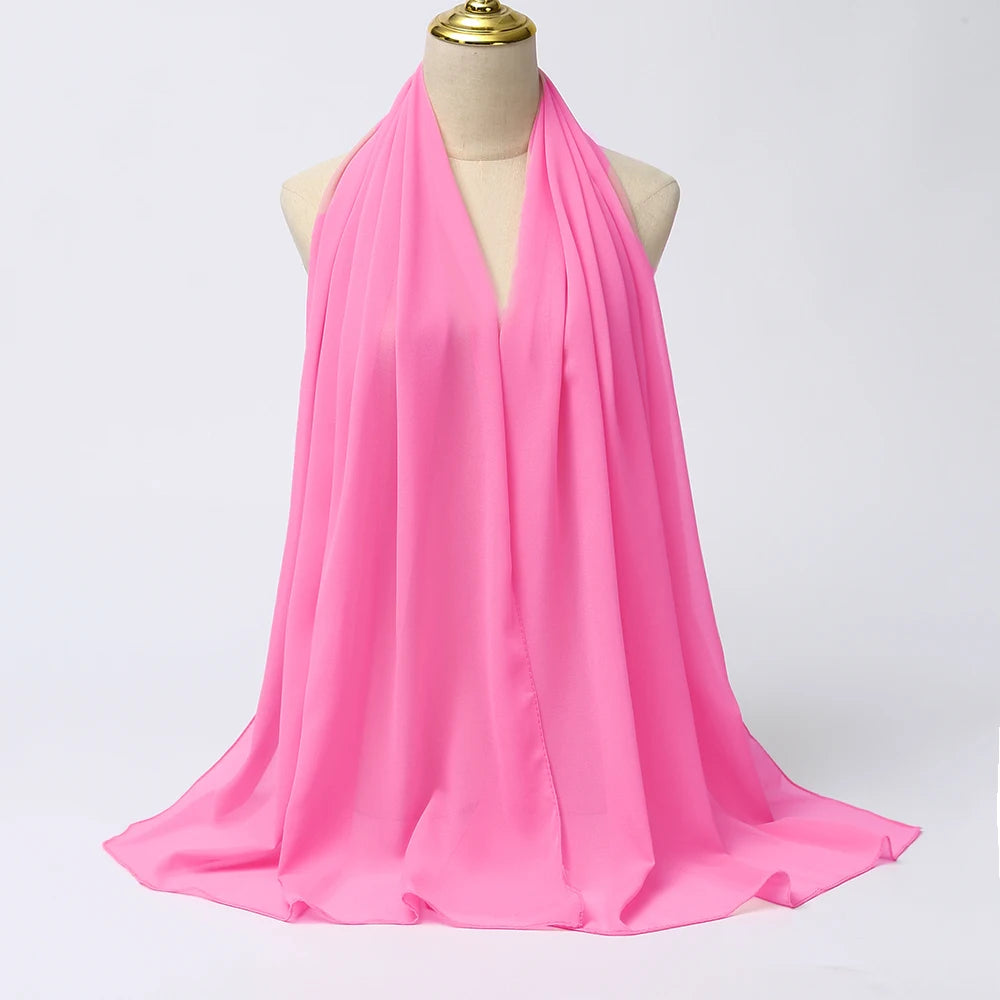Classic Chiffon Hijab — Long, Lightweight Scarf in 24 Colours