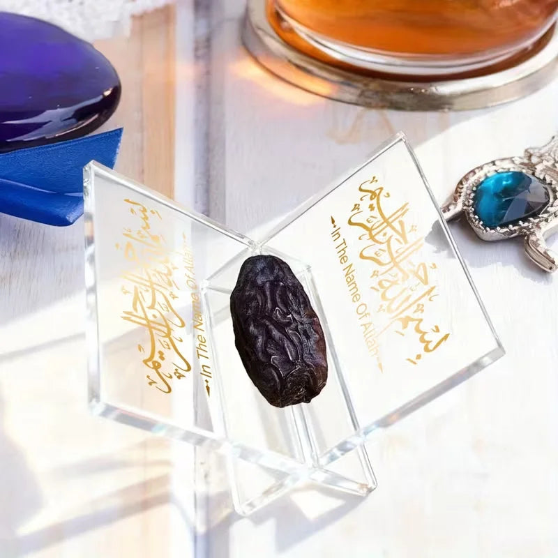 Acrylic Date Holder with Bismillah — Iftar Table Decor