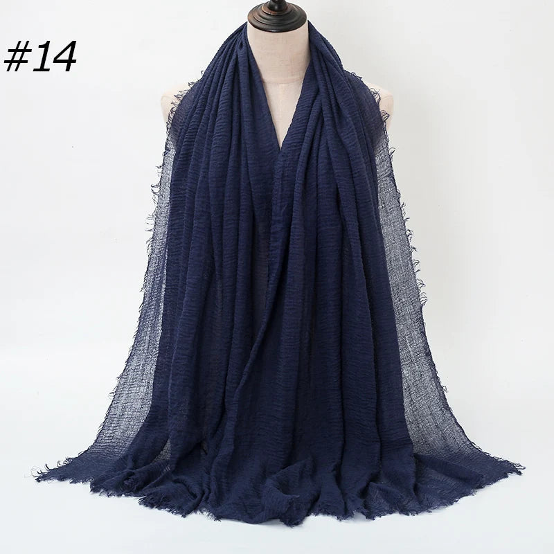 Crinkle Cotton Hijab — Lightweight, No-Iron Everyday Scarf