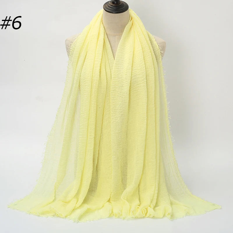 Crinkle Cotton Hijab — Lightweight, No-Iron Everyday Scarf
