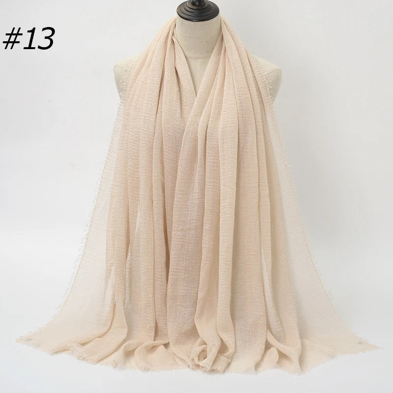 Crinkle Cotton Hijab — Lightweight, No-Iron Everyday Scarf