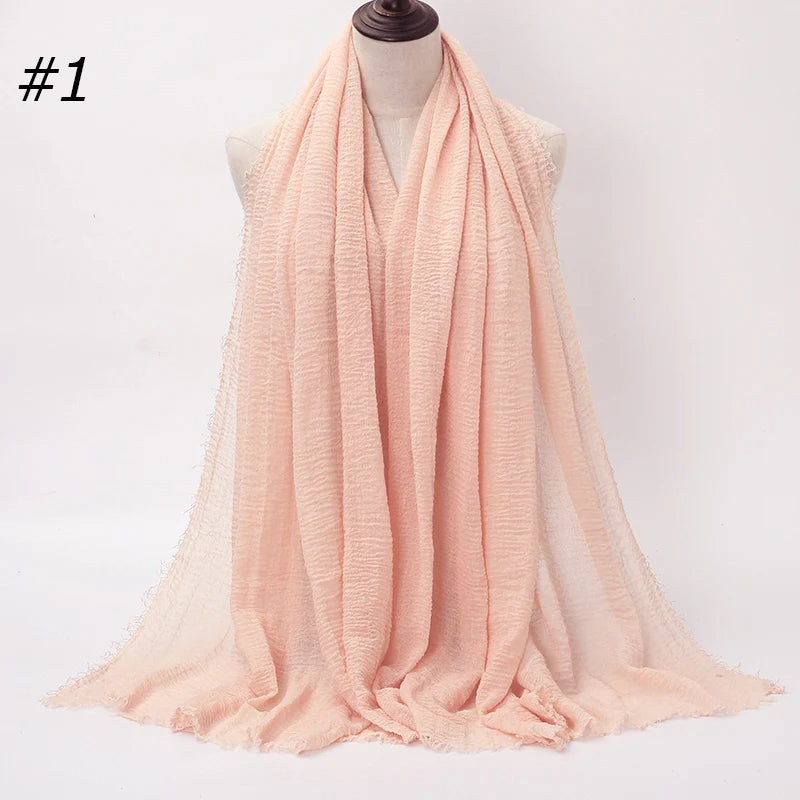 Crinkle Cotton Hijab — Lightweight, No-Iron Everyday Scarf