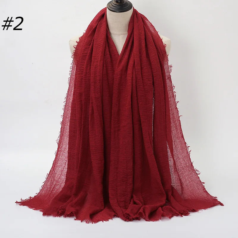 Crinkle Cotton Hijab — Lightweight, No-Iron Everyday Scarf