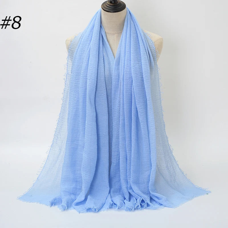 Crinkle Cotton Hijab — Lightweight, No-Iron Everyday Scarf