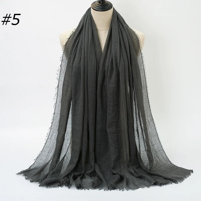 Crinkle Cotton Hijab — Lightweight, No-Iron Everyday Scarf
