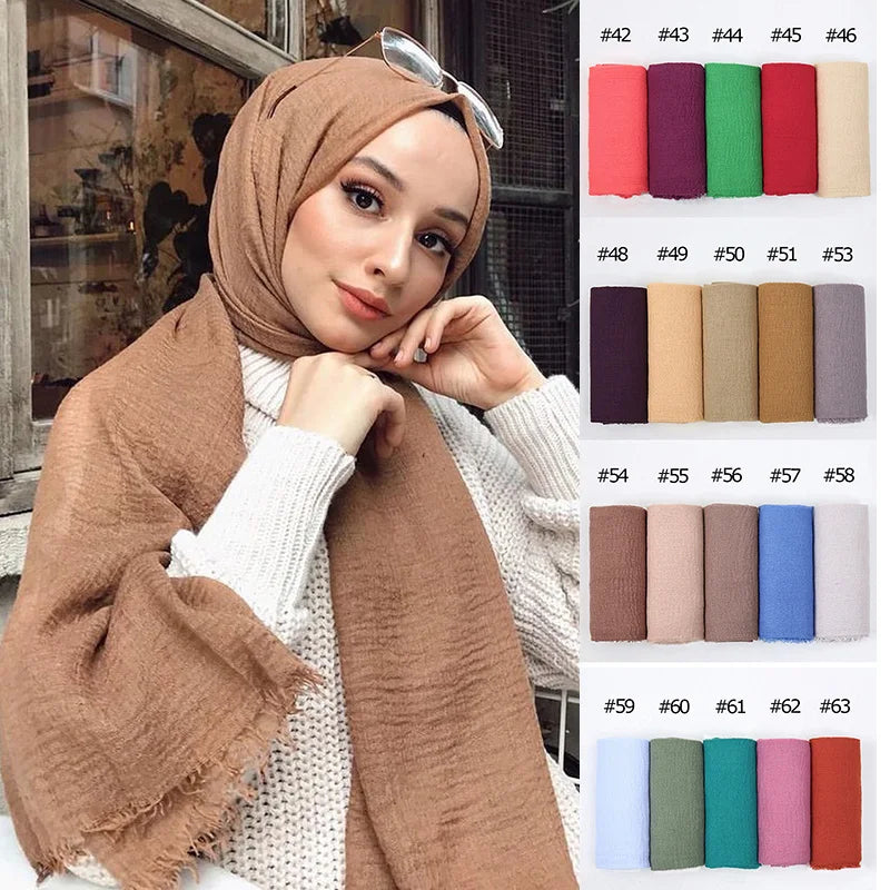 Crinkle Cotton Hijab — Lightweight, No-Iron Everyday Scarf