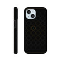Islamic geometric star tough phone case in obsidian and gold