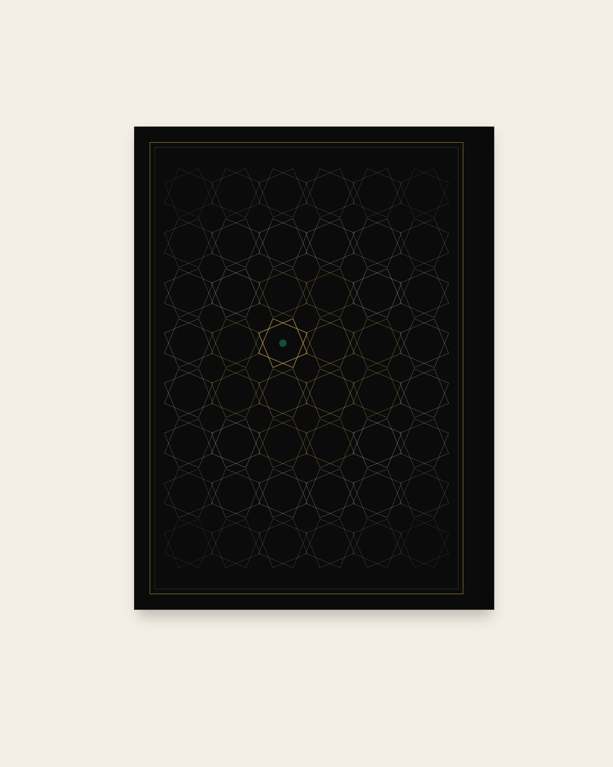 Islamic Geometric Star Canvas Print — Obsidian & Gold, 30x40cm
