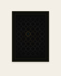 Islamic Geometric Star Framed Wall Art — Obsidian & Gold, 30x40cm