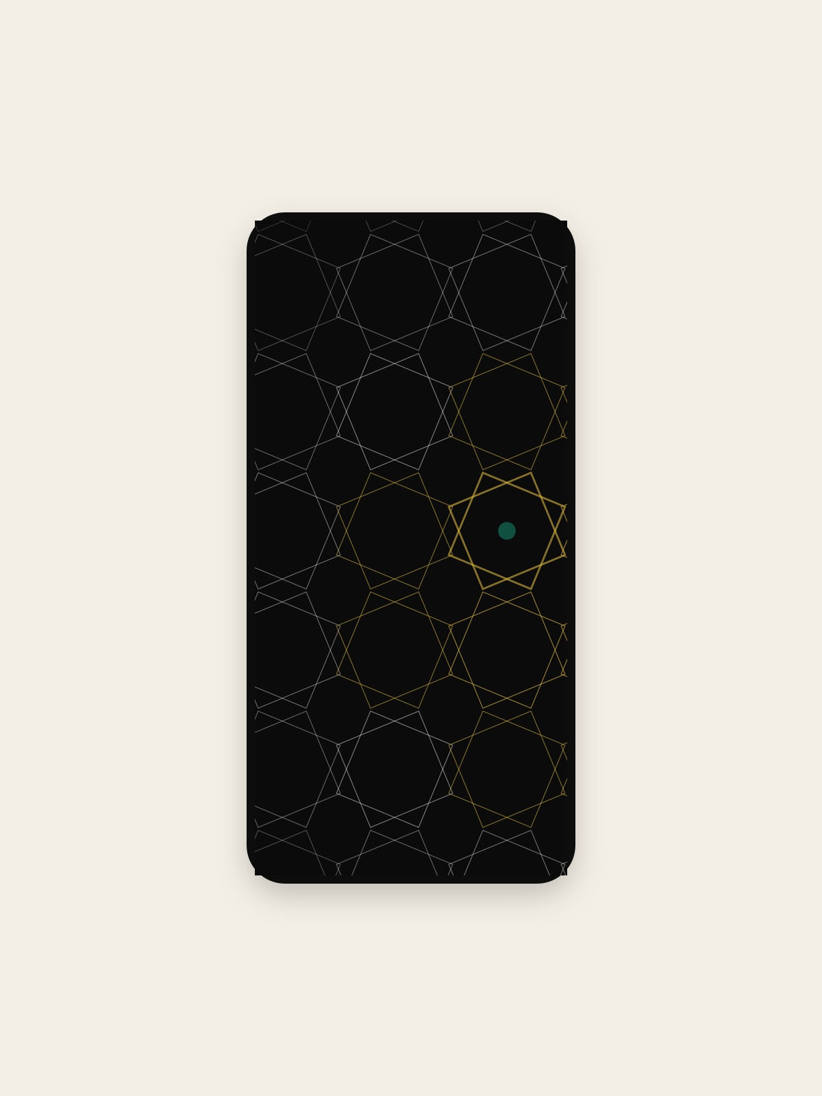 Islamic Geometric Star Phone Case — Obsidian & Gold, iPhone 16 Pro Max
