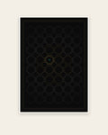 Islamic Geometric Star Wall Art Print — Obsidian & Gold, 50x70cm